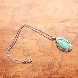 silver & turquoise costume jewelry necklace